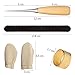 Leather Working Tools 16 Pcs Upholstery Carpet Canvas Leather Kit Needles with Waxed Thread Crod and Drilling Awl and Thimble for Leather Repair Basic Leather Tools, DIY Hand Sewing Craft Accessories