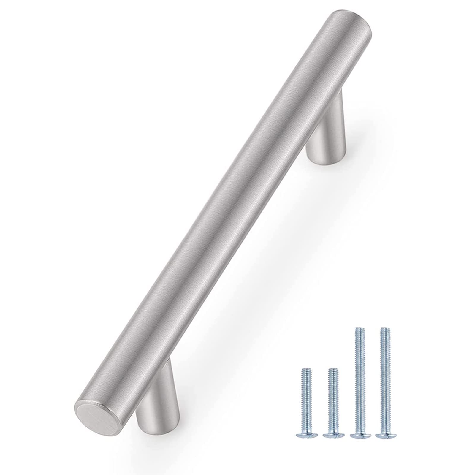 Photo 1 of Probrico 5 Pack 4 Inch Cabinet Handles Kitchen Cabinet Pulls Brushed Nickel, Stainless Steel Drawer Pulls Round T Bar Dresser Handles for Cabinet Cupboard