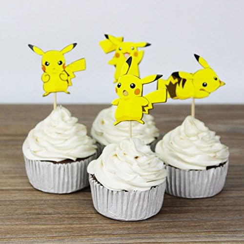 Brockhill Trading 12 x Pikachu Pokemon Cupcake Toppers Happy Birthday