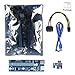 PCIe Riser Ptsaying PCI-E 16x 8x 4x 1x Powered Riser Adapter Card With LED hint w/ 60cm USB 3.0 Extension Cable & 6-Pin PCI-E to SATA Power Cable - GPU Riser Adapter - Ethereum Mining ETH(3 pack)