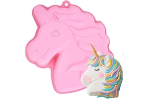LIAJIA Unicorn Silicone Molds Cake Pan Unicorn Baking Molds Dessert Mousse Chocolate Brownie Silicone Shapes Molds Non-Stick