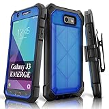 Samsung galaxy J3 Emerge Case, eSamcore J3 Luna Pro/J3 Eclipse/J3 Prime/J3 Mission/J3 2017/Express Prime 2/AMP Prime 2/Sol 2 Belt Clip Case (Blue)