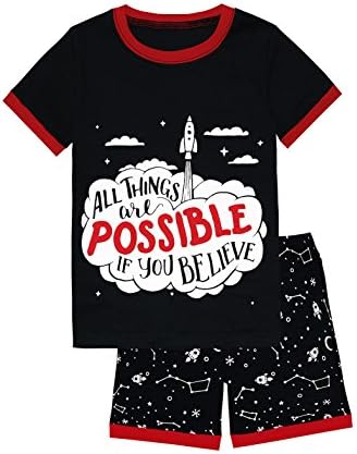 Boys Pajamas Rocket Graphic 100% Cotton Children Toddler Pjs Sets Size 2-10