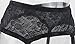 TVRtyle Women's Mysterious Sexy Black 4 Vintage Metal Clips Garter Belts for Stockings