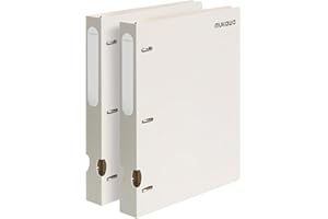 MUKAWA 1 Inch 3 Ring Binder, D-Ring Binder Holds 250 Sheets, PP Cover with Writable Spine Label, Lay-Flat Design, Letter Size 8.5x11, Lightweight for School, Office & Home Organization, 2 Pack, Beige