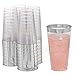 DRINKET Silver Plastic Cups 16 oz Clear Plastic Cups/Tumblers Fancy Plastic Wedding Cups With Silver Rim 50 Ct Disposable For Party Holiday and Occasions SUPER VALUE PACK