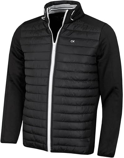 Calvin Klein Mens Hybrid Jacket Black Silver XL