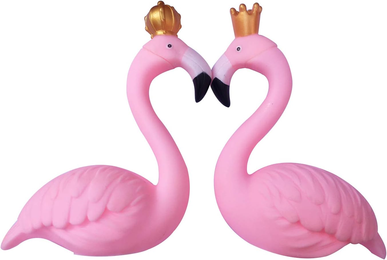 Crown Flamingo Cake Topper 2Pcs/Set, DIY First Birthday Cupcake Topper Cake Smash Candle Alternative Party Handmade Cake Decoration (L)