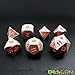 Bescon 7pcs Set Solid Metal Polyhedral D&D Dice Set Matt Silver with Orange Numbers, Metal RPG Role Playing Game Dice Set
