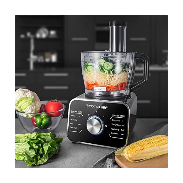 Topchef-Food-Processor-1100W-Multifunctional-Food-Processor-BlenderChopper-Mixer-Grinder-Citrus-Juicer-Knead-Dough-Blades-Shredder-Slicing-Attachments-and-32L-Bowl-15L-Blender-Jug Topchef Food Processor 1100W 11 in 1 Multifunctional Food Processor with 3.2L Bowl and 1.5L Blender Jar, 3 Speeds for…