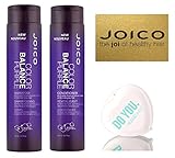 Joico Color Balance PURPLE Shampoo & Conditioner DUO Set (with Sleek Compact Mirror) (10.1 oz / 300ml - Retail DUO Kit)