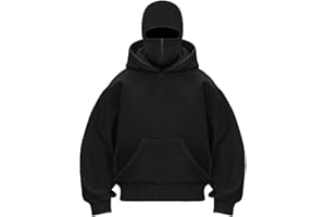 EUDOLAH Men's Balaclava Hoodie Half Zipper Jacket Double Hooded Sweatshirt Wind Resistant Athletic Coat