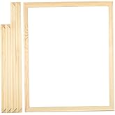2 Set Wooden Canvas Frame 16x20, Easy to Assemble 4 Rectangular Strips, DIY Canvas Stretcher Frames for Oil Painting, Photos