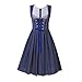 KoJooin Women's German Dirndl Dress 3 Pieces Oktoberfest Costumes Blue Dot 42