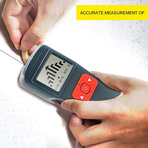 Stud Finder, 4 in 1 Stud Finder Sensor Wall Scanner Electric Beam Finders Wall Detector Center Finding with HD LCD Display and Audio Alarm, Accurate Location for Studs/Wood/Metal/Live AC Wires