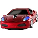 Wireless Mouse 2.4GHz Cool Sport Car Shape Wireless Mouse Optical Cordless Mice with USB Receiver for PC Laptop Computer Note