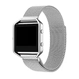 For Fitbit Blaze Band, Wearlizer Milanese Loop Watch Band Replacement Stainless Steel Bracelet Strap for Fitbit Blaze - Silver Large