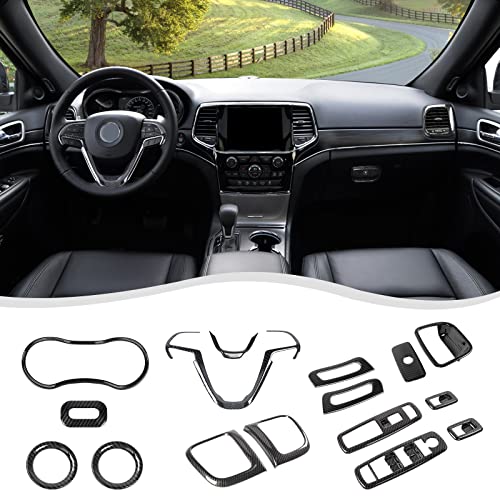 SQQP Steering Wheel Cover Trim Interior Decoration Accessories f 並行輸入品 SQQP Carbon Fiber 16PCS Full Set Interior Trim Kit Compatible with