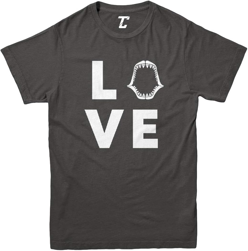 Love Shark - Jaw Teeth Tooth Great White Youth T-Shirt (Charcoal, Medium)