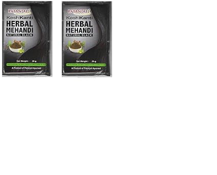Patanjali K.K. Natural Black Natural Hair Colour, 20 g - Pack of 2