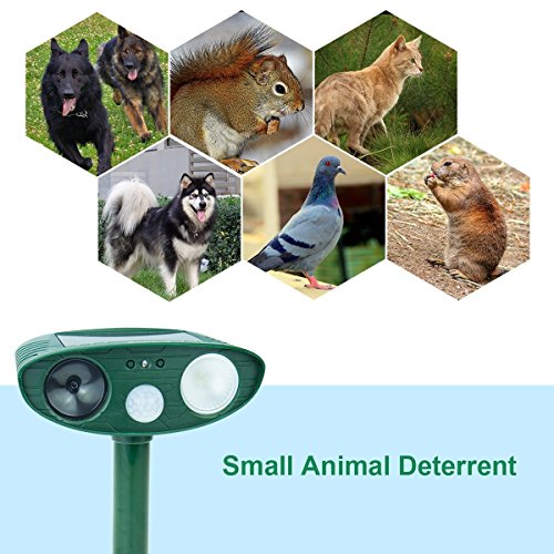 Solar Powered Ultrasonic Cat Repellent, Waterproof Animal Repeller