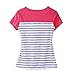 Women Breastfeeding Shirt Striped Patchwork Short Sleeve Maternity Breastfeeding and Nursing Tops (Blue Stripe, L)