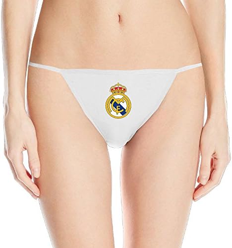Real Madrid CF Logo Cristiano Ronaldo Women's White G String Panties Thong