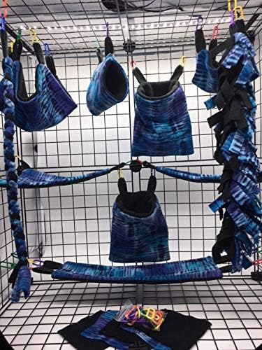 The Kozy Kritter 15 Piece Blue and Purple Sugar Glider Cage Set