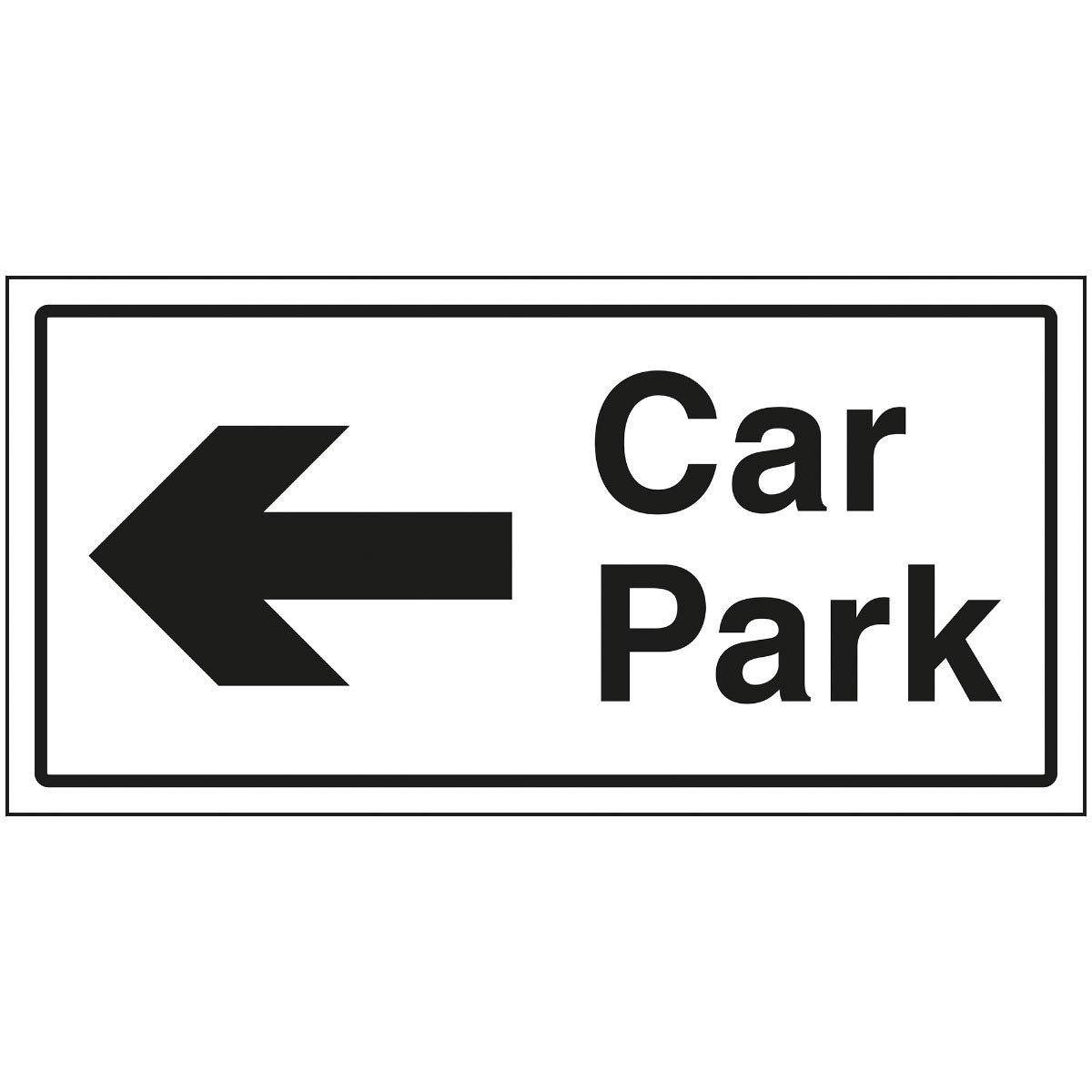 V Safety Car Park Arrow Left Sign - 300x150mm - 1mm Rigid Plastic