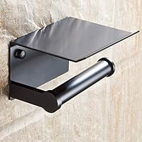 JINZER Toilet Paper Holder Space Aluminum Toilet Paper Hanger with Mobile Phone Storage Shelf -Wall Mount (3#)