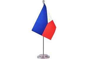Krmkot Philippines Filipino Desk Flag Table Flag, Small Mini Philippines Filipino Desktop Flag,Miniature International World Country Flags,Festival Events Celebration,Office decoration