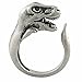 Ellenviva T-Rex Dinosaur Adjustable Animal Wrap Ring Vintage Silver Tone