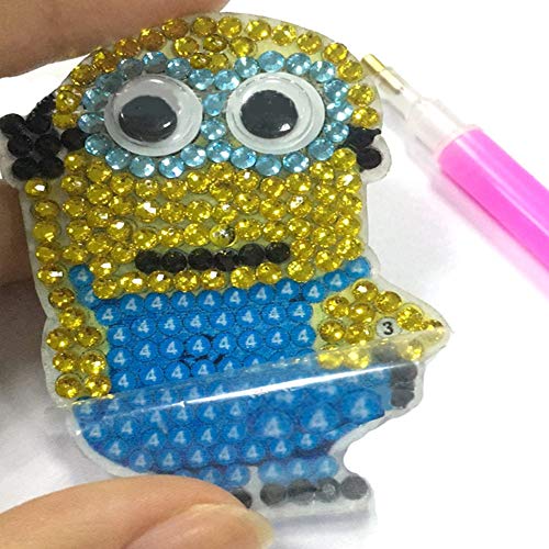 5D DIY Key Chains Diamond Painting Paint by Numbers KitsFull Drill Rhinestone Mosaic Making Decorative Props for Bags,Phone Straps(4 Pack)