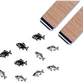 ANATTASOUL Fish 2PCS Mini Rubber Stamps for Card Making(2.36"*0.59") | Wooden Ink Stamps for Crafting Cute Small Wood Stamps Set for DIY Scrapbooking Supplies, Letter, Album, Journaling Decoration