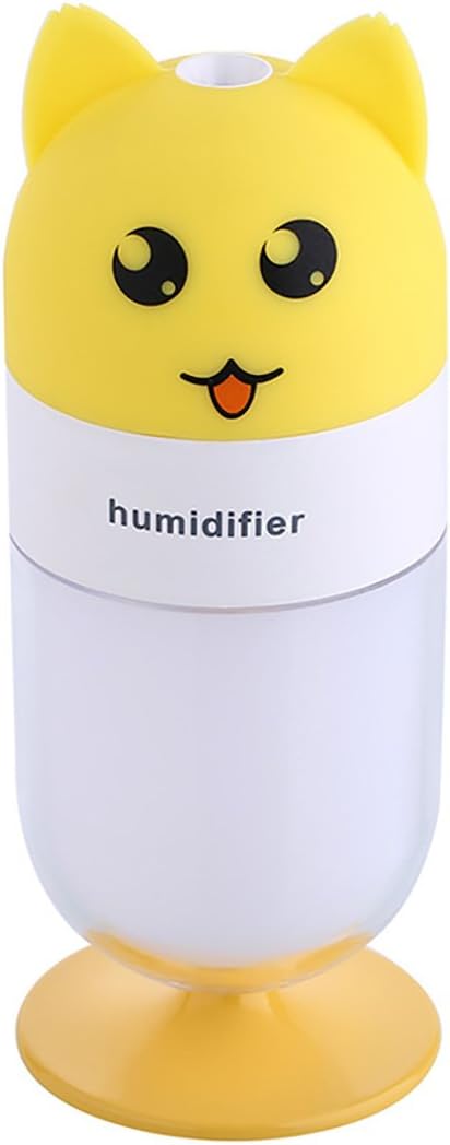 EMEO Desktop Mist Humidifiers Mini, Powered with Computer or Power Bank via USB, Portable Compact Humidifying with Auto Shut-off and LED Lights, for Office Desk, Car, Baby Room, Bedroom