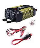 (ETL Approved) ERAYAK 300W Car Power Inverter Dual US Outlets,2.1A USB Ports w/ Car Cigarette Lighter Cable & Alligator Clips Cable,DC12V to AC110V,for Laptops,DVD player,Cell Phones,Tablets-8125U