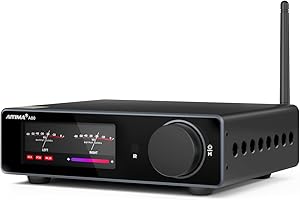 AIYIMA A80 Bluetooth Amplifier DAC Stereo HiFi Home Audio Receiver with PFFB 2.0 Channel Hi-Res Class D Power Amp with PC-USB Coaxial Optical TRS RCA Input