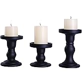 IBWell Set of 3 Black Glass Candle Holders - Unity Candle Holder for Formal Events, Wedding, Church, Table Centerpiece Decoration