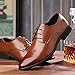 OUOUVALLEY Lace up Patent Leather Oxford Dress Shoes Formal Wedding Shoes 8808 (12 D(M) US, Brown)