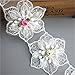 15pcs Flower Lace Ribbon Edge Trim Polyester Voile Colored Buds Floral 6.7×8 cm/ 2.64