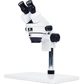 MicroMarvels Professional Binocular Stereo Microscope | 7X-45X Magnification | With LED Ring Light | With Widened Metal Base