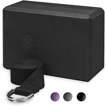 Amazon.com: Gaiam Yoga correa/bloque Combo, Negro: Sports ...