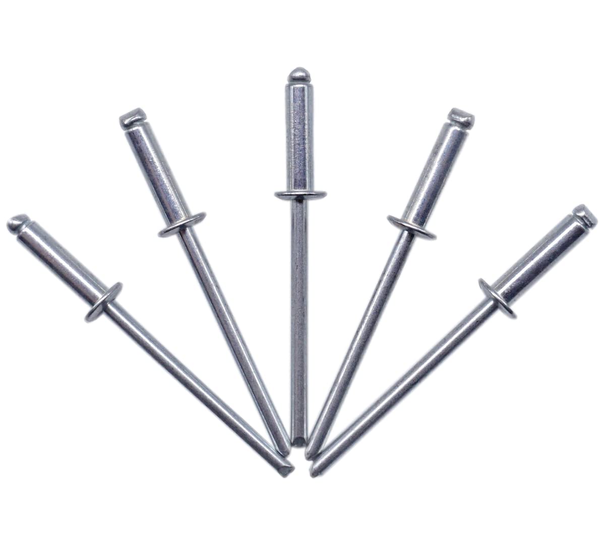 (Pack of 100 pcs) Blind Rivets 3.2 x 12 mm, Open Dome Head, Pop Rivets, DIN 7337, Steel Rivet and Steel Mandrel (100, 3.2 x 12 mm)