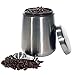 MEKBOK Coffee Canister,Airtight Stainless Steel Kitchen Food Storage Container with Date Tracker and Scoop for Grounds Coffee,Airtight Coffee Beans, Flour,Cereal,(18 OZ