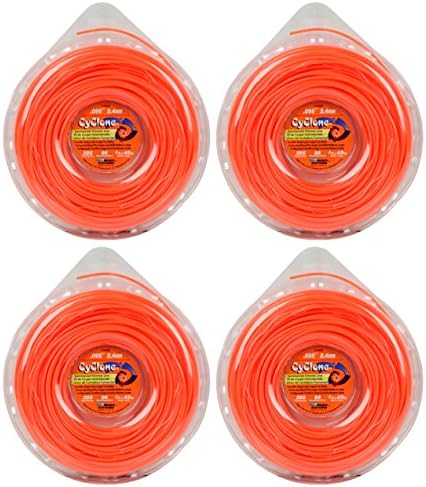 Cyclone Desert Extrusion CY095D1 .095" x285' Commercial Trimmer Line Orange, Made in USA - 4-Pack