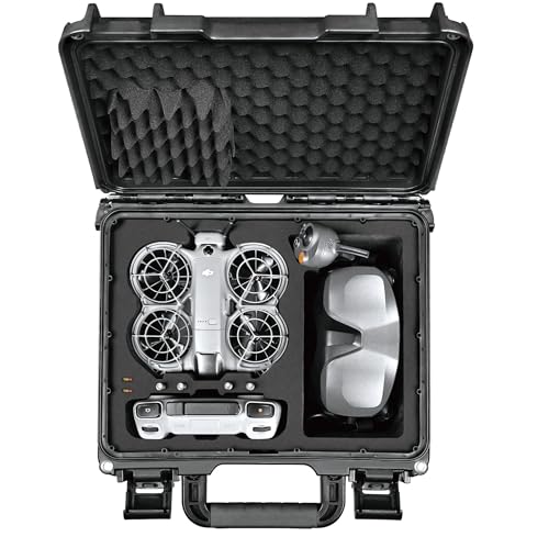 Lekufee Waterproof Hard Carrying Case for DJI Neo 2 Drone, Fly More Combo, DJI RC 2, RC N3, Goggles N3/3, RC Motion 3, and Accessories(Case Only)