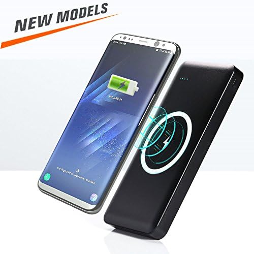 Wireless Portable Charger, 10000mAh Fast Charging Power Bank QI Battery Charger Pad,External Battery for Pack for iPhone 8/8 Plus,Samaung S7 S8,Note 7 8,iPhone X