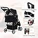 VIAGDO Pet Strollers for Small Medium Dogs & Cats, 3-Wheel Cat Stroller, Foldable Dog Stroller with Removable Liner and Storage Basket for Dog & Cat Traveling Strolling Cart (Black)thumb 4