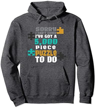 Unisex Funny Jigsaw Puzzle Lovers Hoodie Can't Come 5000 piece Tee 2XL Dark Heather