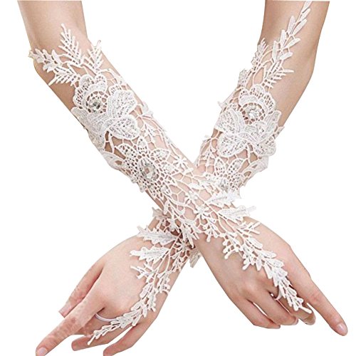 Flower Girls Formal Gloves6 - 15 Years Old, White)